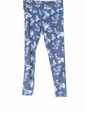 Navy Blue Cloud/Floral & Polka Dot Performance Leggings — #142